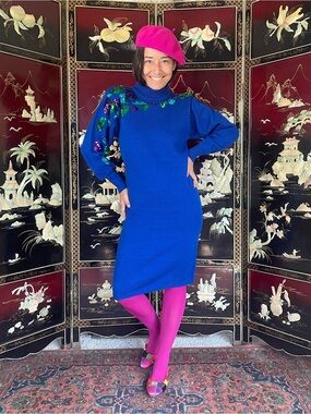 1980s sequined sweater dress